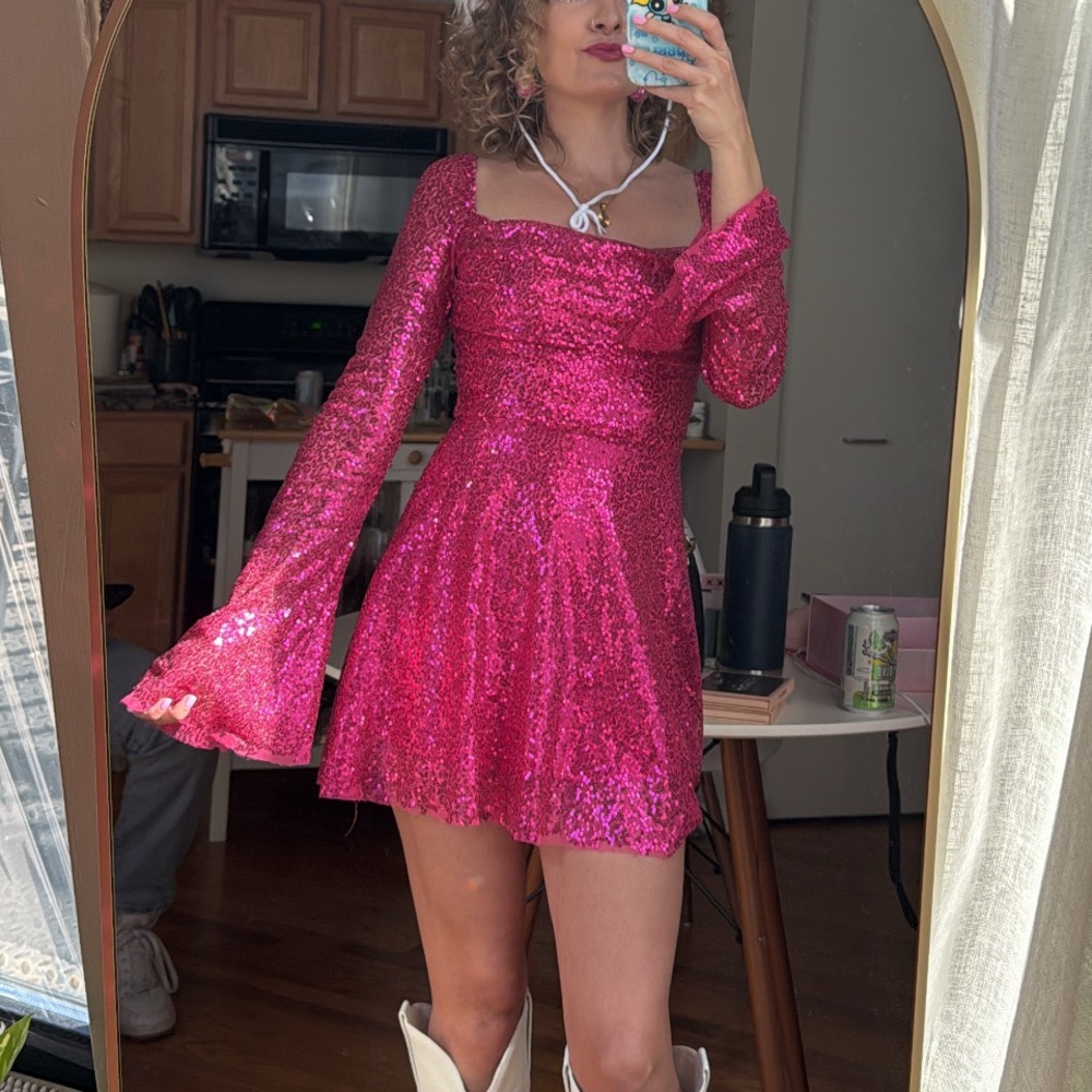 Lucy in the Sky Pink Sequin Mini Dress